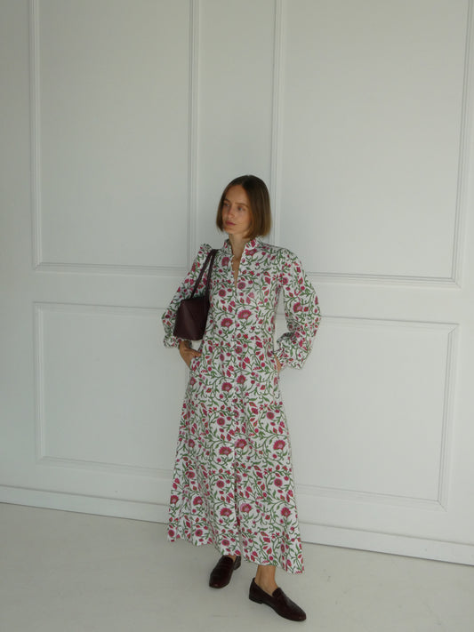 Marina Dress in Cherry Jaal