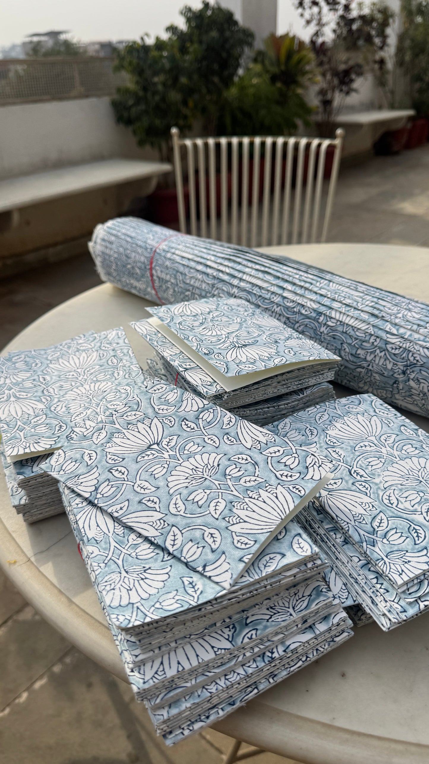 Block-Printed Gift Wrapping & Card