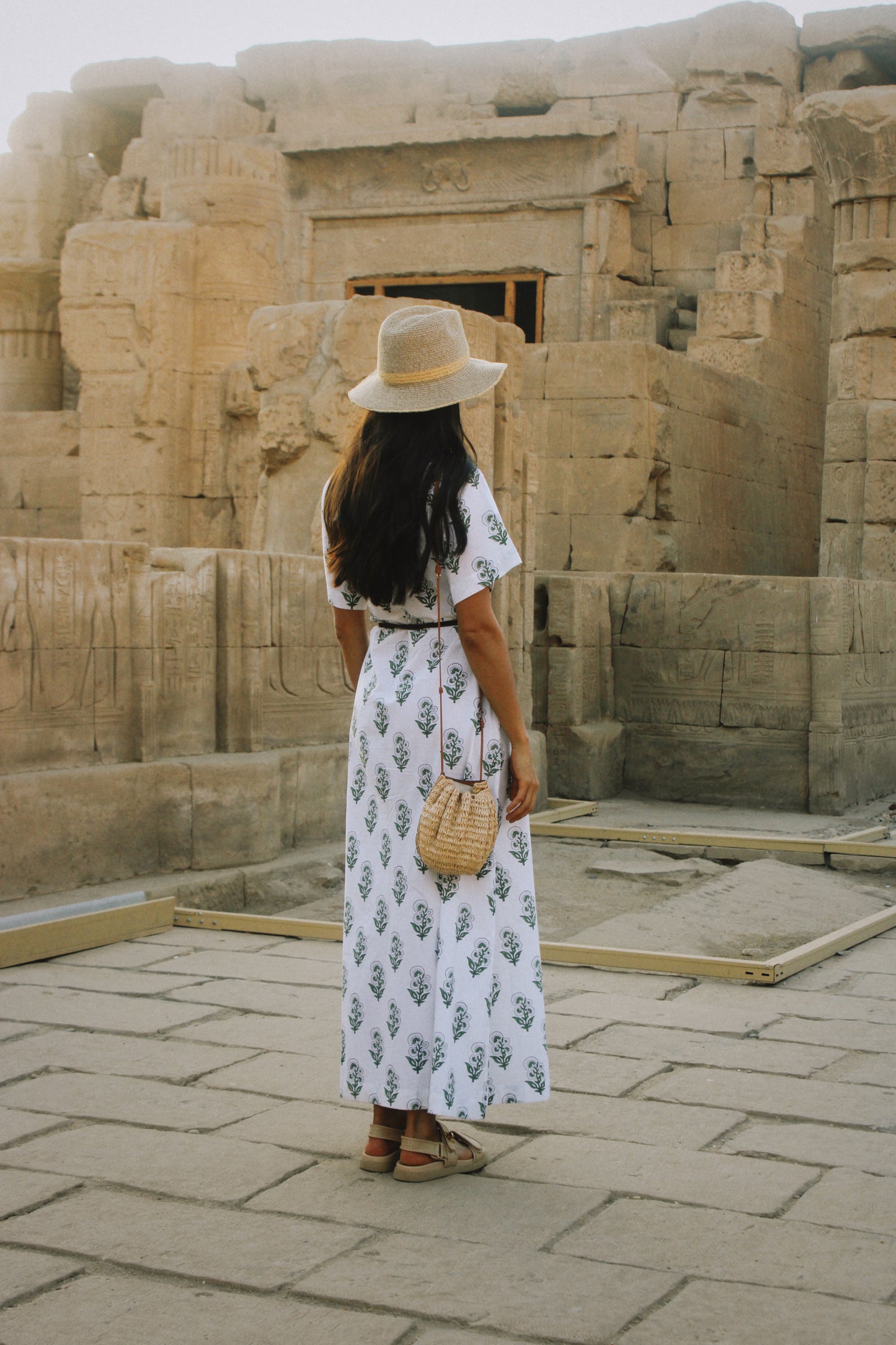 Indi Shirt Dress in White Buti