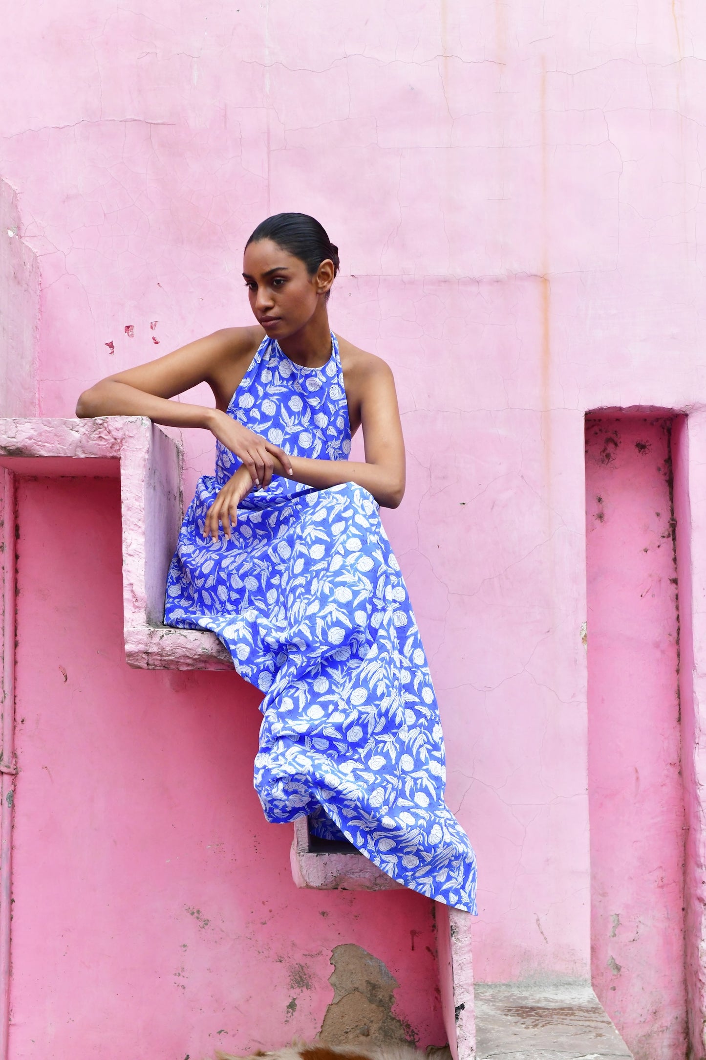 Annabel Halter Dress in Jodhpur Blue