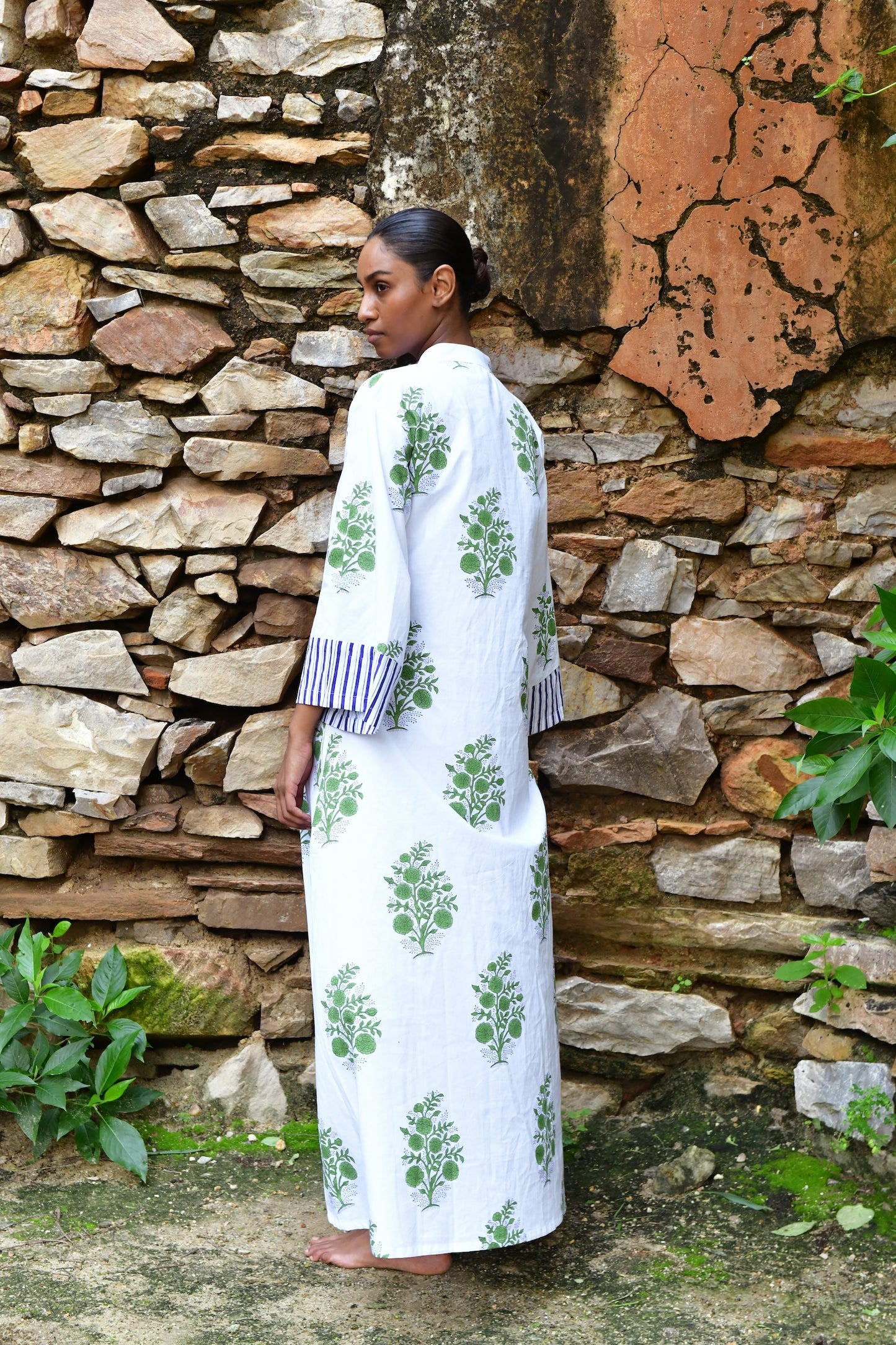 Ariah Kaftan Dress in Lime Buta