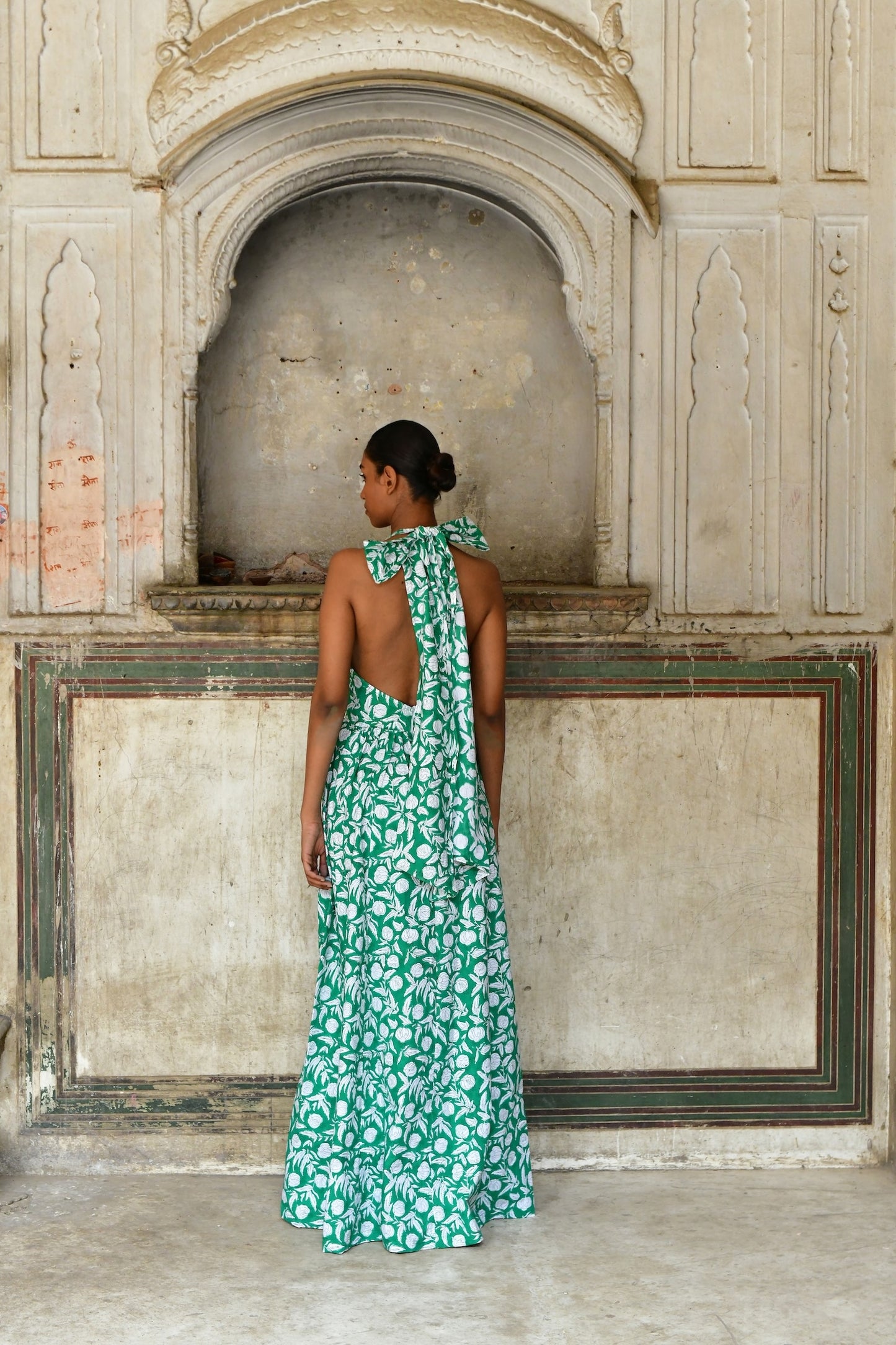 Annabel Halter Dress in Jade