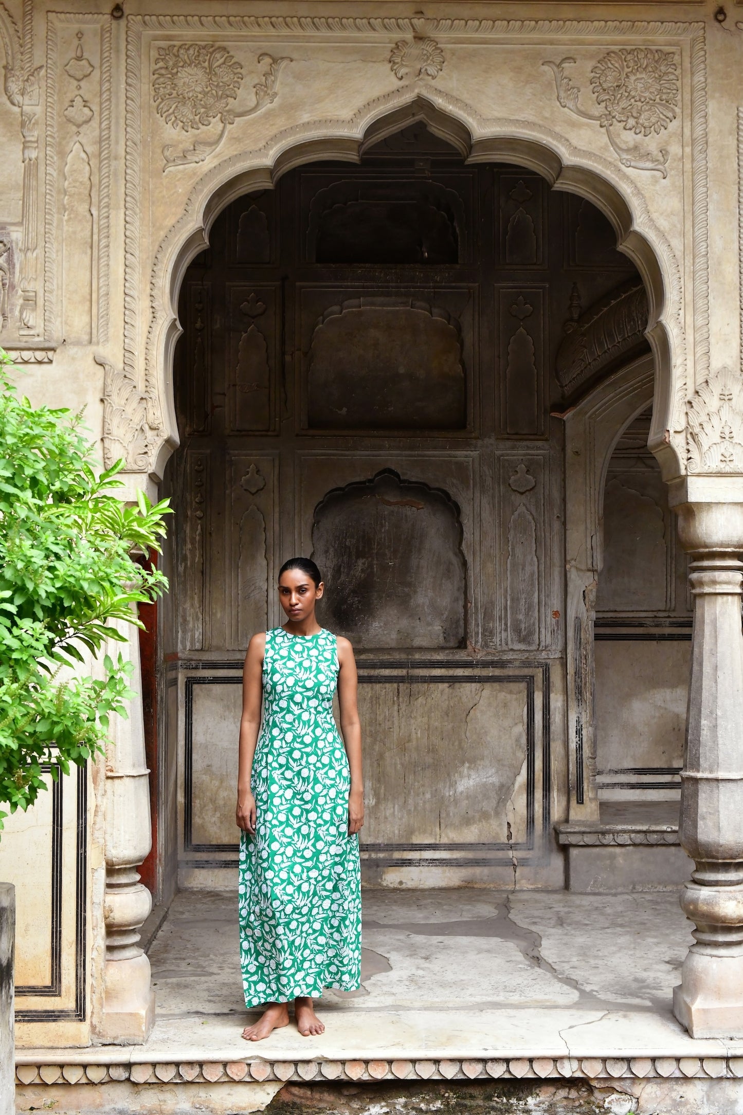 Grace Sleeveless Dress in Jade