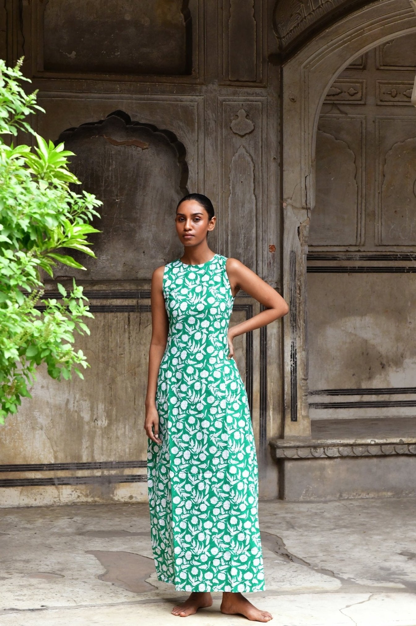 Grace Sleeveless Dress in Jade