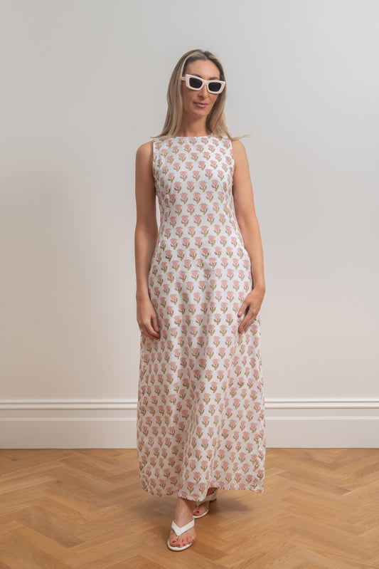 Grace Sleeveless Dress in Kashmir Tulip