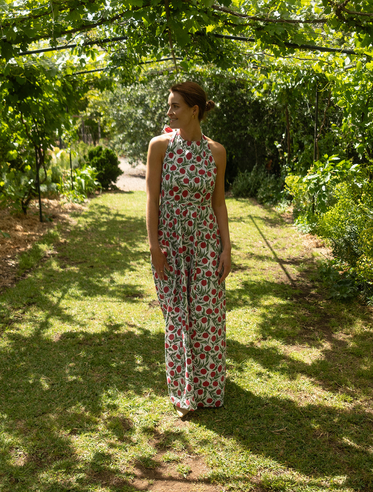 Annabel Halter Dress in Pomegranate