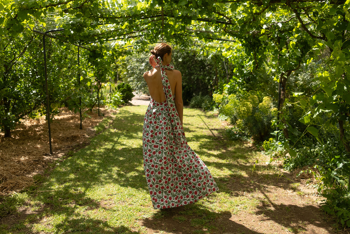 Annabel Halter Dress in Pomegranate
