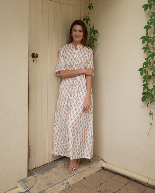 Edith Shirt Dress in Kashmir Tulip