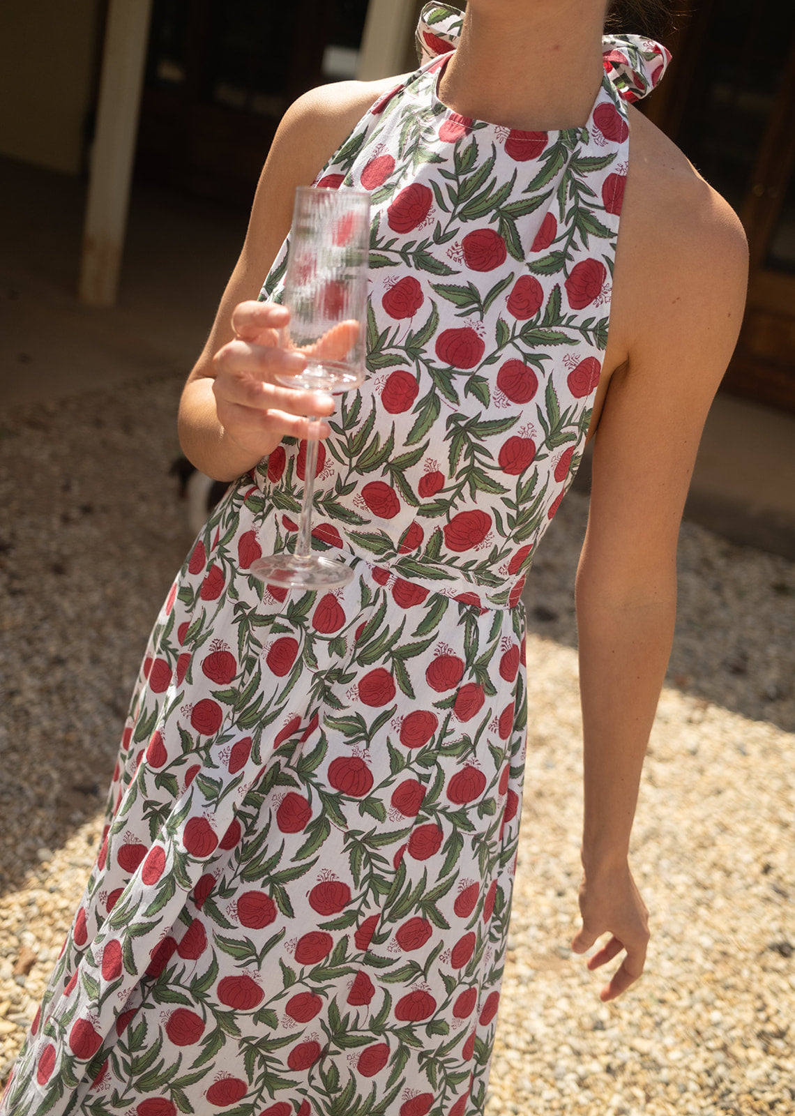 Annabel Halter Dress in Pomegranate