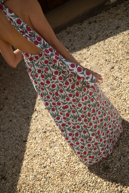 Annabel Halter Dress in Pomegranate