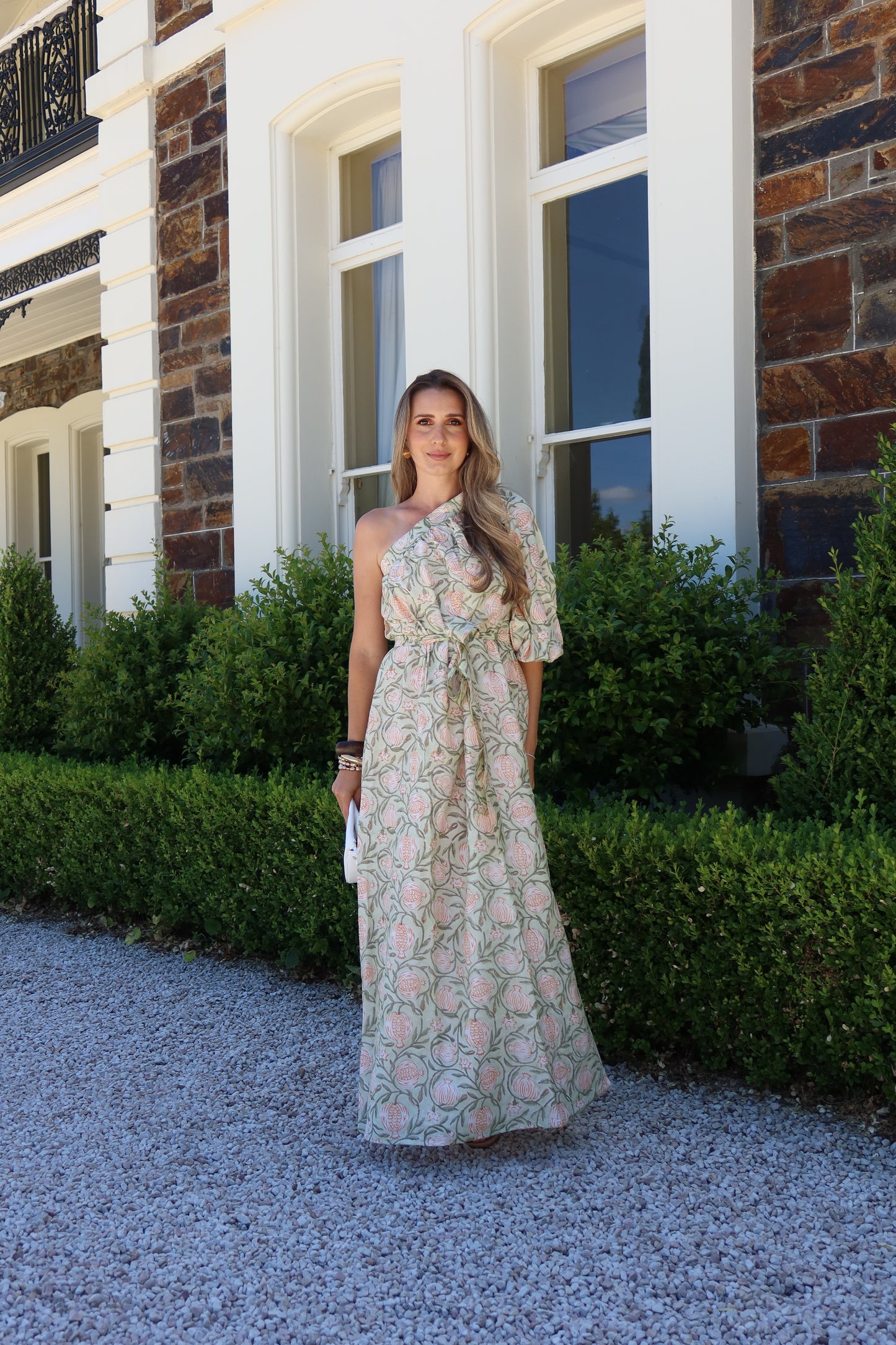 Silk Marcelle One-Shoulder Dress