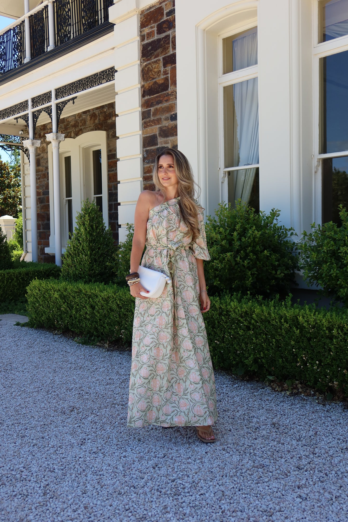 Silk Marcelle One-Shoulder Dress